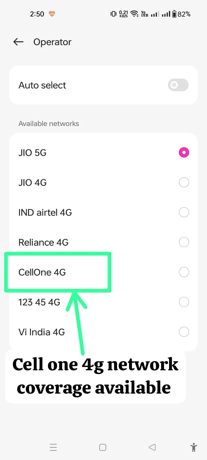CellOne 4G Option